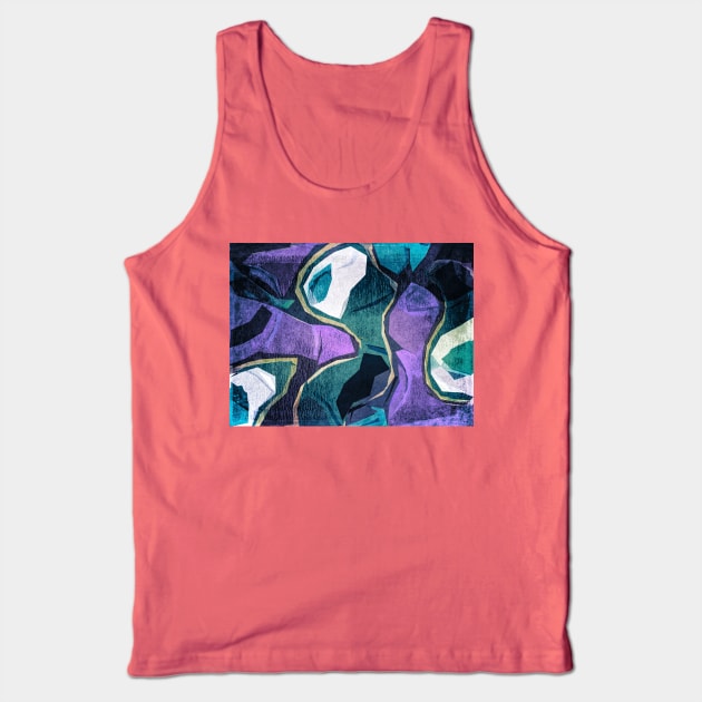 Blue And Green Abstract Art Tank Top by perkinsdesigns